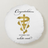 獣医ホワイトコート式おめでとうございます ラウンドクッション (裏面)