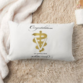 獣医ホワイトコート式おめでとうございます ランバークッション (ブランケット)