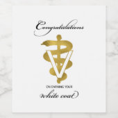 獣医ホワイトコート式おめでとうございます ワインラベル (シングルラベル)