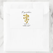 獣医ホワイトコート式おめでとうございます 長方形シール (バッグ)