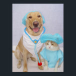 獣医ポスター ポスター<br><div class="desc">使い捨てガウンのババと白いバンダナと聴診器のモーセ。文字を追加できる。これは獣医のオフィス、小児科のオフィス、病院の子供の翼、または小学校の教室でかわいいだろう。この写真は、カスタマイズ可能なGet Wellカード、トートバッグ、およびマウスパッドで利用可能である。獣医は"Vet Checkup Reminder"のポストカードについて知りたい：それはビジネスカードでも利用可能： zazzle.com Vet's Tote Bag: com Vet'sマウスパッド: com Customizable Get Wellカード：</div>