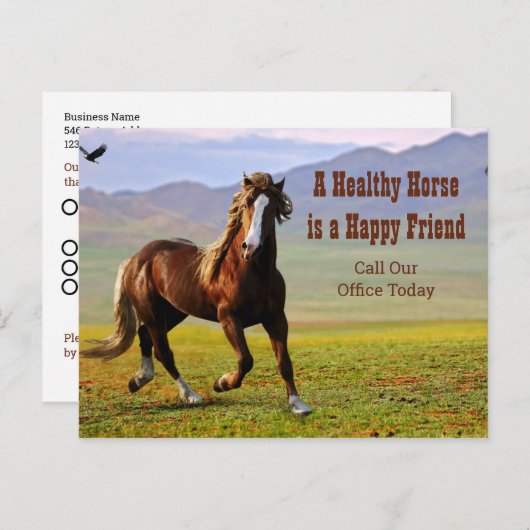 獣医ポストカの馬アポイントメントリマインダー ポストカード (正面/裏面)