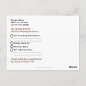 獣医ポストカの馬アポイントメントリマインダー ポストカード (裏面)