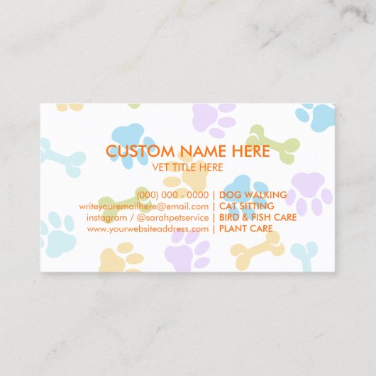 獣医ポーペットドクタークリニック 名刺 (裏面)