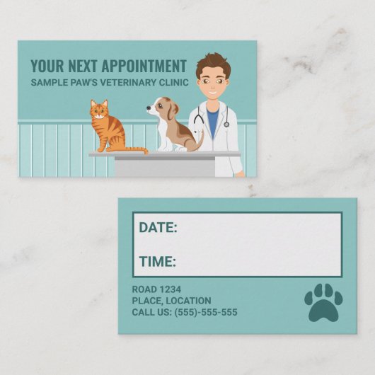 獣医マンアニマルドクターキャットドッグカスタム 予約カード (正面/裏面)