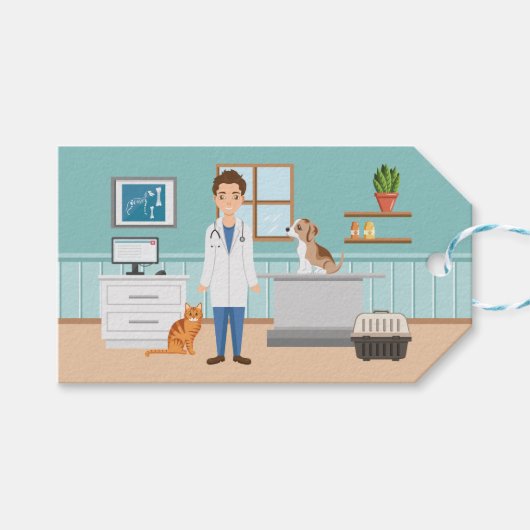 獣医マンベットクリニックペット動物病院 ギフトタグ (正面(横))