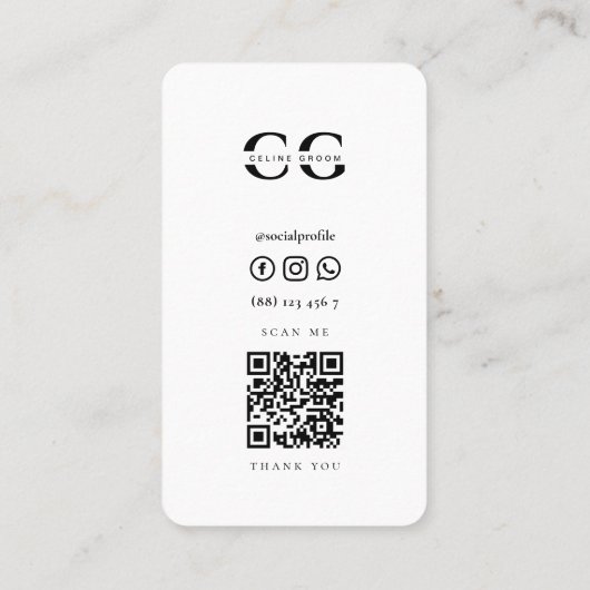 獣医モダンペット新郎気に獣医Qr 名刺 (裏面)