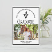 獣医モダン学校の写真カスタム卒業 案内状 (スタンド正面)