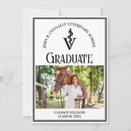 獣医モダン学校の写真カスタム卒業 案内状