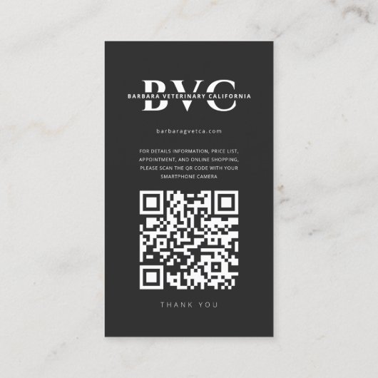 獣医モダン獣医モノグラムインスタグラム 名刺 (裏面)