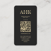 獣医モダン獣医モノグラムブラック金ゴールド 名刺 (裏面)