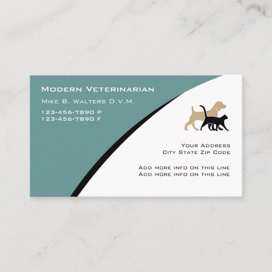 獣医モダン用名刺 名刺 (正面)