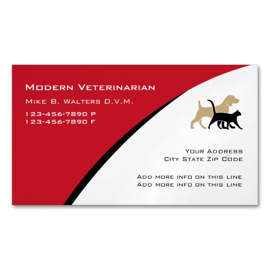 獣医モダン用磁気名刺 マグネット名刺 (正面)