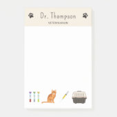 獣医モノ獣医物とかわいいオレンジ猫 ポストイット (正面)