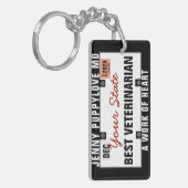 獣医ライセンスプレートキーチェーン キーホルダー (正面左)