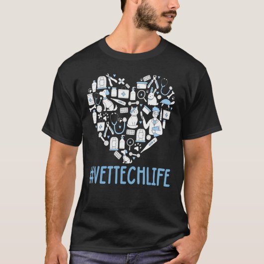 獣医ライフ獣医テクニシャン学生ポーPr Tシャツ (正面)