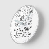 獣医ラウンドクロック ラウンド壁時計 (傾斜)