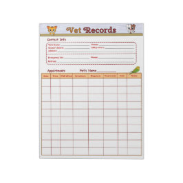 獣医レコード ノートパッド