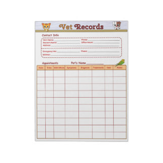 獣医レコード ノートパッド