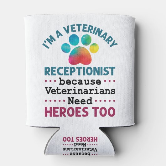 獣医レセプショニストかわいい感謝ポー 缶クーラー (裏面)