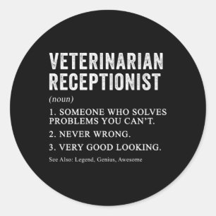 獣医レセプショニスト定義Vet Office St ラウンドシール