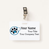 獣医ロゴ付き名前タグカスタム文字バッジ バッジ (正面クリップ)