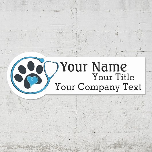 獣医ロゴ付き名前タグカスタム文字バッジ 名札