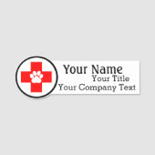 獣医ロゴ付き名前タグカスタム文字バッジ 名札 (正面)