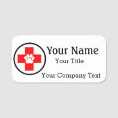 獣医ロゴ付き名前タグカスタム文字バッジ 名札 (正面)