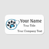 獣医ロゴ付き名前タグカスタム文字バッジ 名札 (正面)