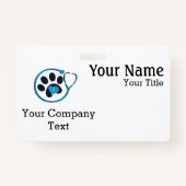 獣医ロゴ付き名前タグ文字PHOTO ID a バッジ (正面)