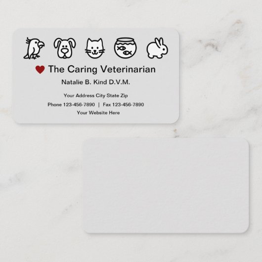 獣医動物のテーマ 名刺 (正面/裏面)