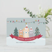 獣医動物クリニックペットビジネスクリスマス シーズンカード (スタンド正面)