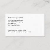 獣医動物病院の名刺 名刺 (裏面)