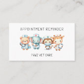 獣医動物病院アポイントメントアラーム 予約カード (正面)