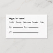 獣医動物病院アポイントメントカード 予約カード (裏面)