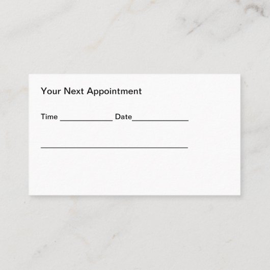 獣医動物病院アポイントメントカード 名刺 (裏面)