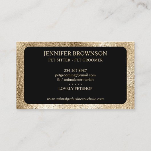 獣医動物病院ペット座りサービス 名刺 (裏面)