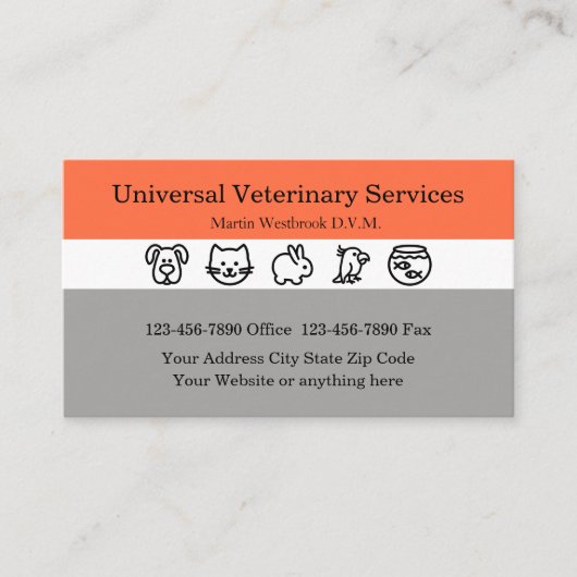 獣医動物病院 名刺 (正面)