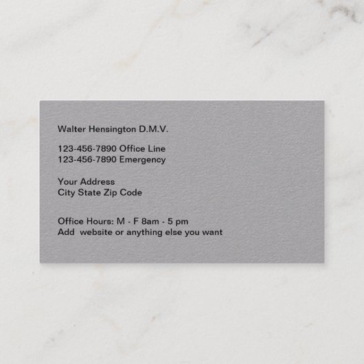 獣医動物病院 名刺 (裏面)