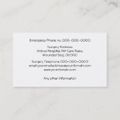 獣医包帯を持つジャックラッセル 名刺 (裏面)