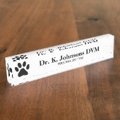 獣医医院のための獣医の机の名札 デスクネームプレート (側面)