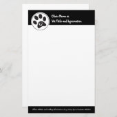 獣医医院のパーソナライズな足のプリント 便箋 (正面/裏面)