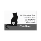 獣医医院の名刺猫のシルエット