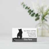 獣医医院の名刺猫のシルエット 名刺 (スタンド正面)