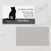 獣医医院の名刺猫のシルエット 名刺 (正面/裏面)