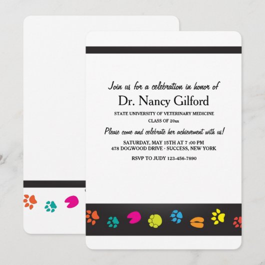 獣医卒業招待状 招待状 (正面/裏面)