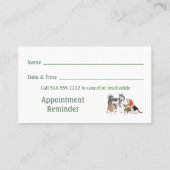 獣医又はペットサービス 名刺 (裏面)