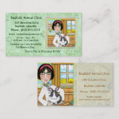 獣医及びバニーウサギの名刺 名刺 (正面/裏面)