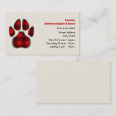 獣医及び犬小屋の名刺-格子縞の足 名刺 (正面/裏面)